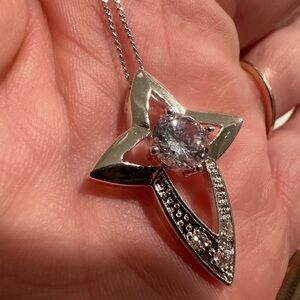 Elegant 925 Silver Star Pendant Necklace